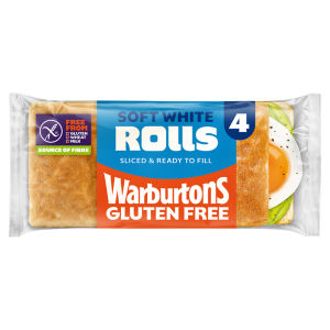 Warburtons Gluten Free Super Soft Sliced Square Rolls 4 pack