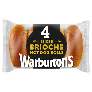 Family Bakers 4 Sliced Brioche Hot Dog Rolls