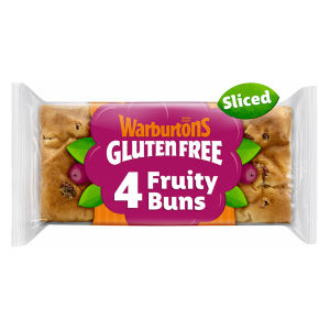 Warburtons Gluten Free Cinnamon & Raisin Sliced Fruity Buns 4 Pack