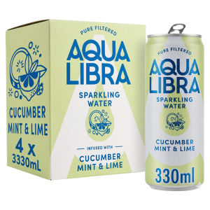 Aqua Libra Sparkling Water Cucumber, Mint and Lime 4 x 330ml