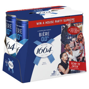 Kronenbourg 1664 Biere 0.0 Alcohol Free Beer Lager Cans