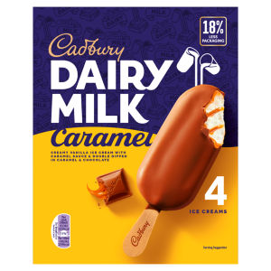 Dairy Milk Caramel Ice Creams 4 x 90ml (360ml)