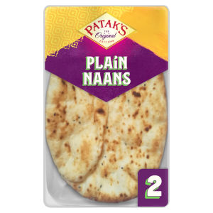 Patak's Flame Baked Plain Naans 2 Pack
