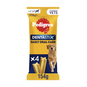 Pedigree Dentastix Daily Adult Large Dog Treats Dental Sticks x4 154g