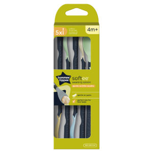 Softee Weaning Spoons, 4m+, 5 Pack, Long Anti-Slip Handles