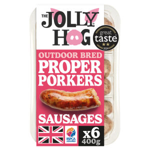 Jolly Hog 6 British Pork Sausages Gluten Free 400G
