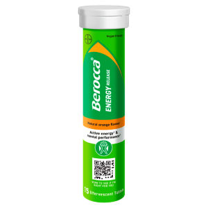 Berocca Energy Release Natural Orange Flavour Sugar Free 15 Effervescent Tablets