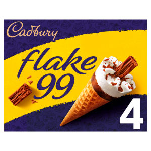 Cadbury Flake 99 Ice Cream Cones 4 X 125Ml