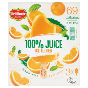 Del Monte 100% Juice Ice Lollies - Orange 3 x 75ml
