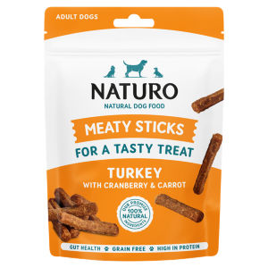 Natural Dog Food Meaty Sticks for a Tasty Treat Adult Dogs Turkey with Cranberry & Carrot 70g