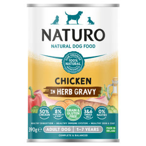 Natural Dog Food Chicken in Herb Gravy Adult Dog 1-7 Years 390g