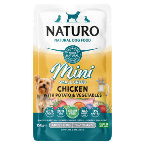 Naturo Natural Pet Adult Dog Food Mini Chicken with Potato & Vegetables 1-7 Years 150g
