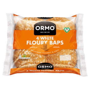 4 White Floury Baps
