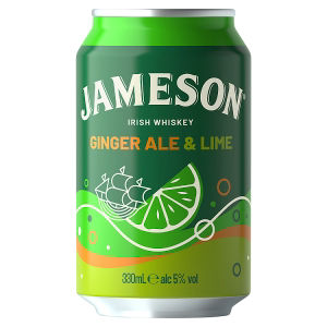 Jameson Irish Whiskey Ginger & Lime Ready to Drink Pre-Mixed 330mL