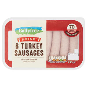 6 Super Tasty Turkey Sausages 240g