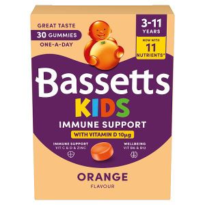 Bassetts 30 x Orange Flavour 3 to 11 Years Immune Support One a Day Kids Gummies
