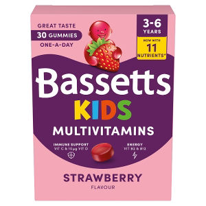 Bassetts Kids Multivitamin, 3-6 years Strawberry Gummies x 30