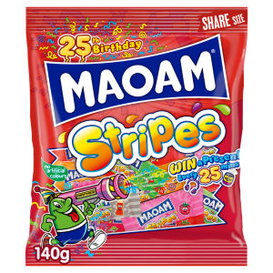 Maoam Stripes Fruit & Cola Flavour Chewy Sweets Sharing Bag 140g