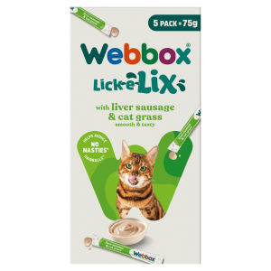 Webbox Lick-e-Lix with Liver Sausage & Cat Grass Tasty Yoghurty Treats 5x15g