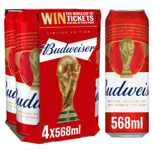 Budweiser Lager Beer Cans 4x568ml