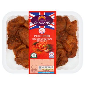 Shazans Halal Peri Peri Diced Chicken Breast 500g