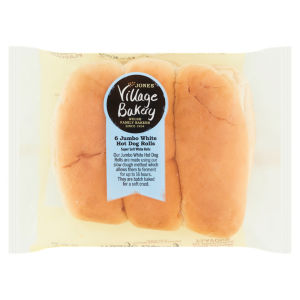 6 Jumbo White Hot Dog Rolls