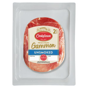 2 Unsmoked Prime Gammon Steaks 400g