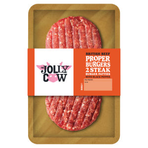 British Beef Proper Burgers Steak Burger Patties with Black Pepper 300g