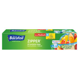 Bacofoil Zipper All Purpose Bags 3L Medium Pack of 12