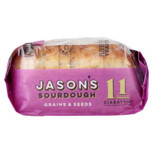 Jason's Sourdough White Ciabattin Bread with Grains & Seeds 580g