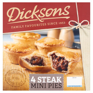 4 Steak Mini Pies 376g