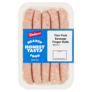Thin Pork Sausage Finger Rolls 400g