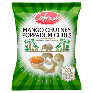 Mango Chutney Poppadum Curls Flavoured Lentil Snack 80g