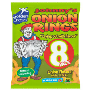 Johnny's Onion Rings Onion Flavour Maize Snacks 8 x 12g