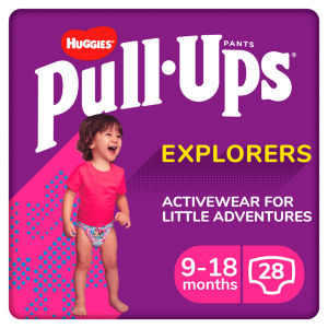 Pull-Ups Explorers, Girl, Size 9-18 Months, Nappy Size 3-4
