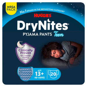 Huggies DryNites Boys Pyjama Pants for Bedwetting 13+ 48-60kg  MEGA PACK 20 pants