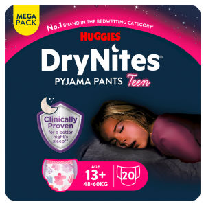 Huggies DryNites Bedwetting Pyjama Nappy Pants Girl 13Yrs+ x20