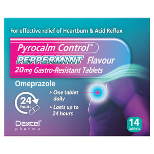 Dexcel Pharma Pyrocalm Control Peppermint Flavour Gastro Resistant Tablets x14 20mg