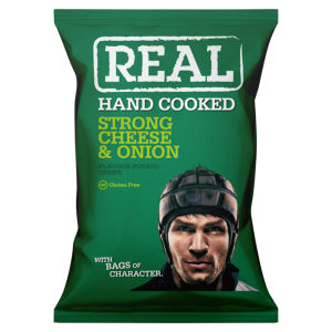 Hand Cooked Strong Cheese & Onion Flavour Potato Crisps 150g