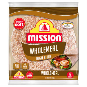 Mission Wholemeal Tortilla Wraps 6 Pack 367g