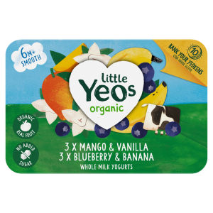 Yeo Valley Organic Little Yeos No Added Sugar Kids Yogurt 6x42g