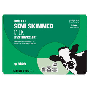 Long Life Semi Skimmed Milk 6 x 1 Litre