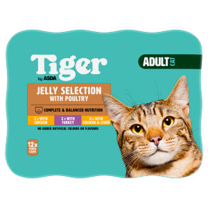 Tiger Jelly Selection with Fish Adult Cat 12 x 400g (4.8kg)