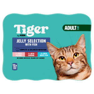 Tiger Jelly Selection with Fish Adult Cat 12 x 400g (4.8kg)