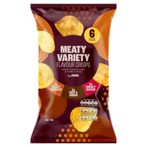 Meaty Variety Flavour Crisps 6 x 25g (150g)