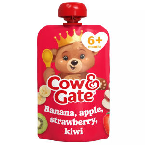 Cow & Gate Fruit Banana Apple Strawberry & Kiwi Baby Pouch 6+ Months