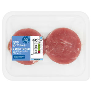 Delicious 2 Unsmoked Mini Gammon Steaks 250g