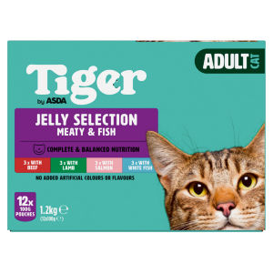 Tiger Meaty & Fish Selection in Jelly 1+ Years 12 x 100g (1.2kg)