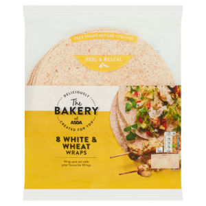 The Bakery 8 White & Wheat Wraps 488g