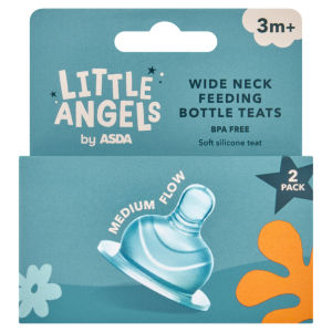 Little Angels 2 Wide Neck Feeding Bottle Teats 3m+